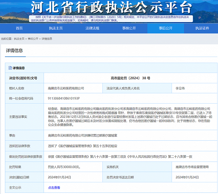 圖源：河北省行政執法公示平臺